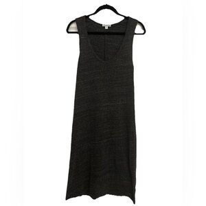 James Perse Sleeveless Chambray Tank Dress Sz 3/L Gray Made in USA